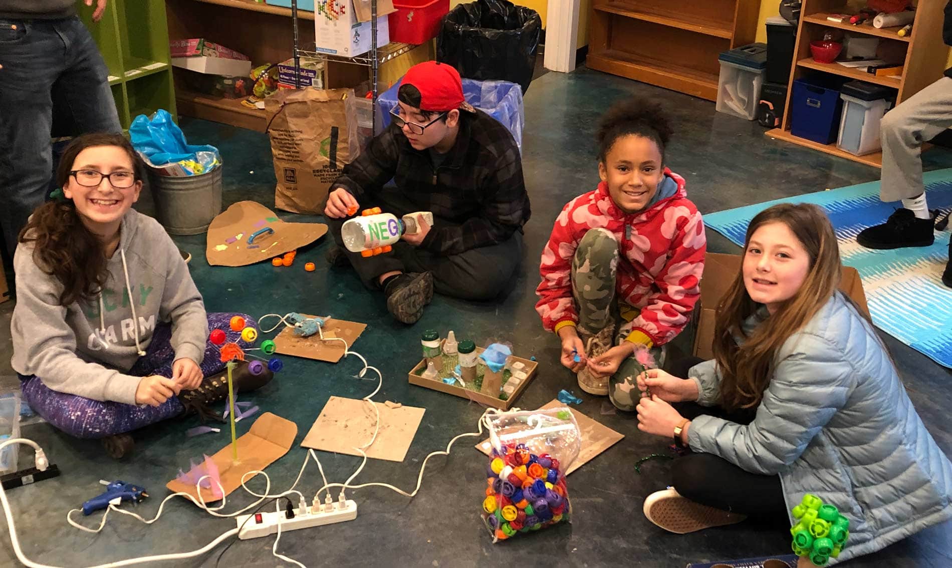 Middle school students during elective